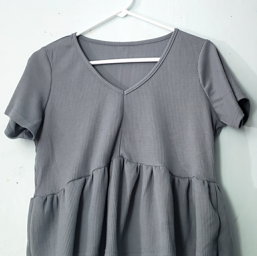 Cropped Navy Blue Shirt